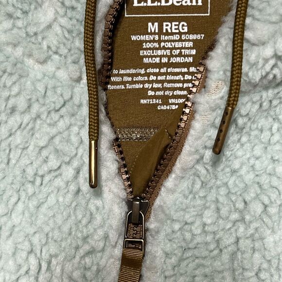 L.L. Bean Women's Mountain Pile Fleece Coat Light Aqua Blue Size M - Picture 7 of 7